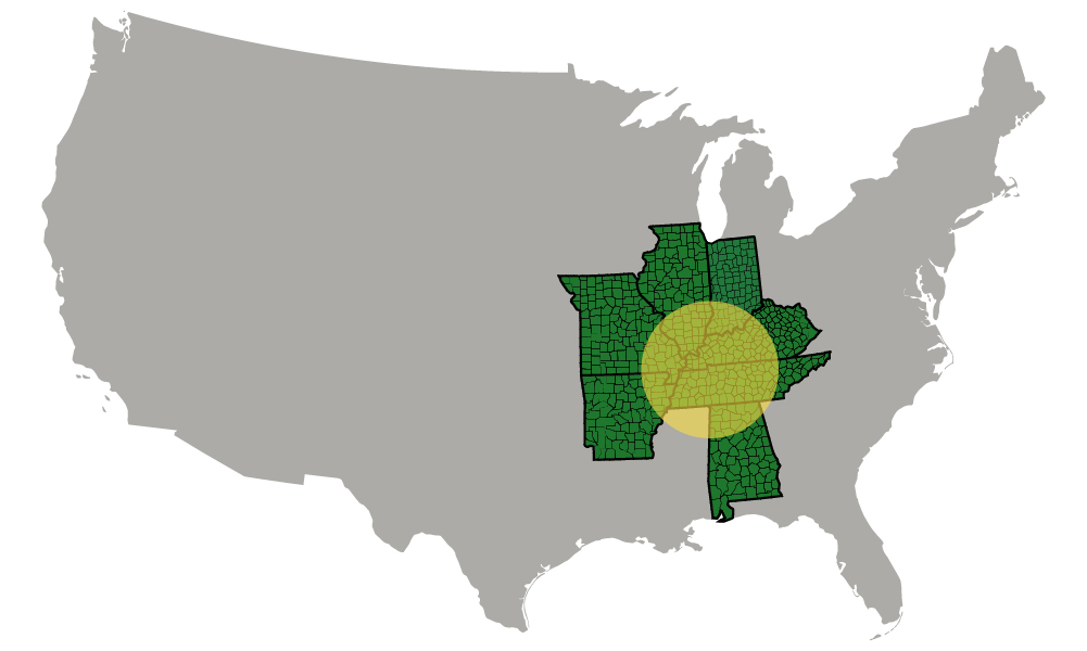 Winter Canola Area US Map